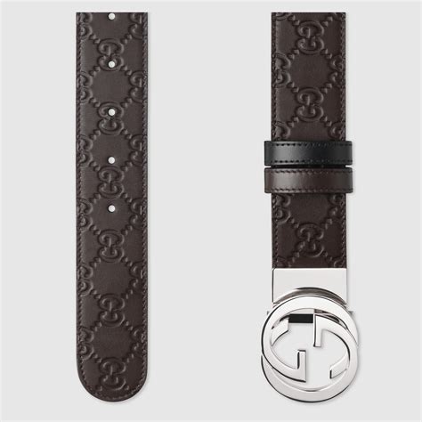 gucci web brown leather mens belt 2010|reversible gucci signature belt.